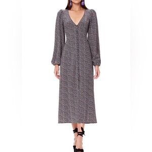 AFRM Violet Long Sleeve Floral Midi Dress - like new!
